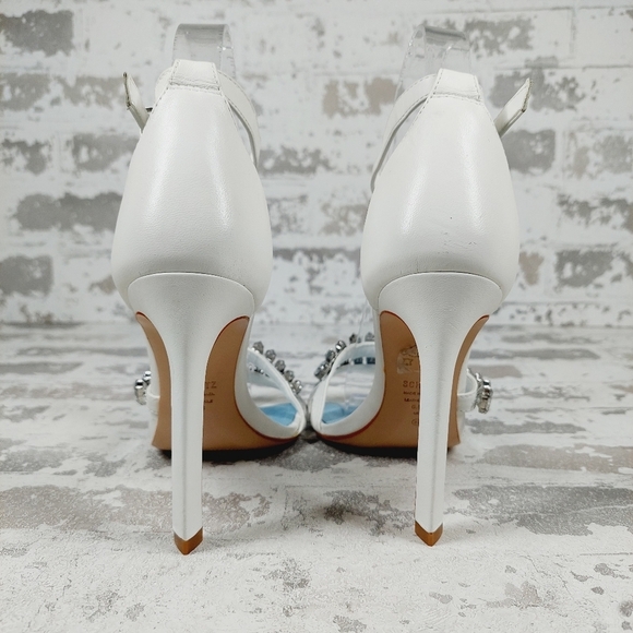New SCHUTZ Linsey Crystal-Embellished Leather Sandals M904 - Picture 6 of 15